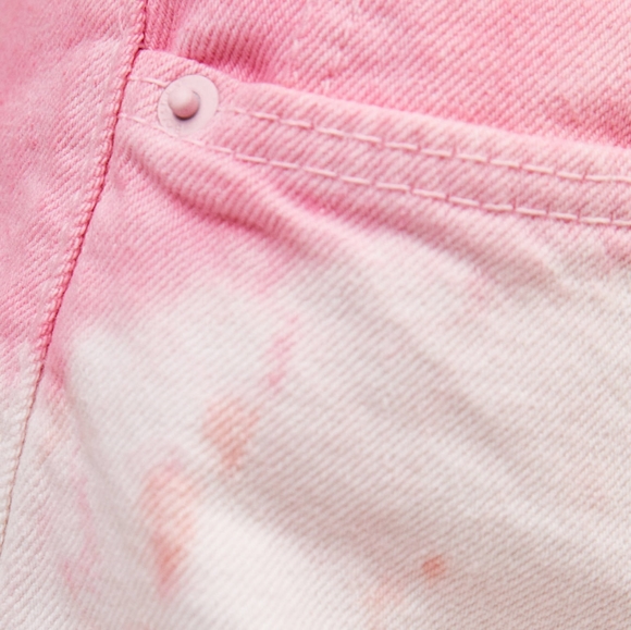 Bershka Tie-dye High Waisted Denim Shorts - Picture 9 of 11